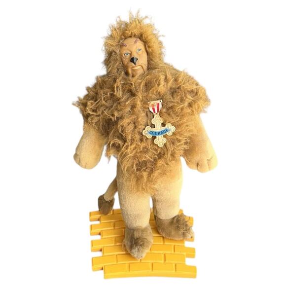 Vintage Wizard of Oz Figure Cowardly Lion Stuffed Animal 14" Stand Movie Plush - Picture 2 of 10